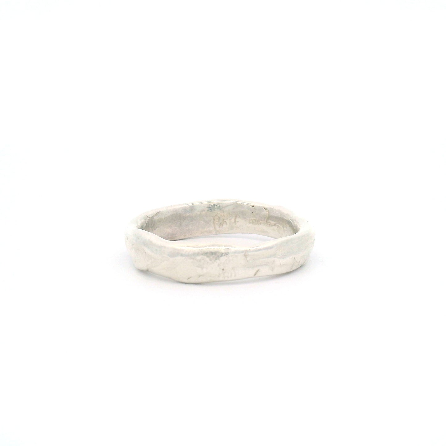 Silver Organic Textured Artisanal Band
