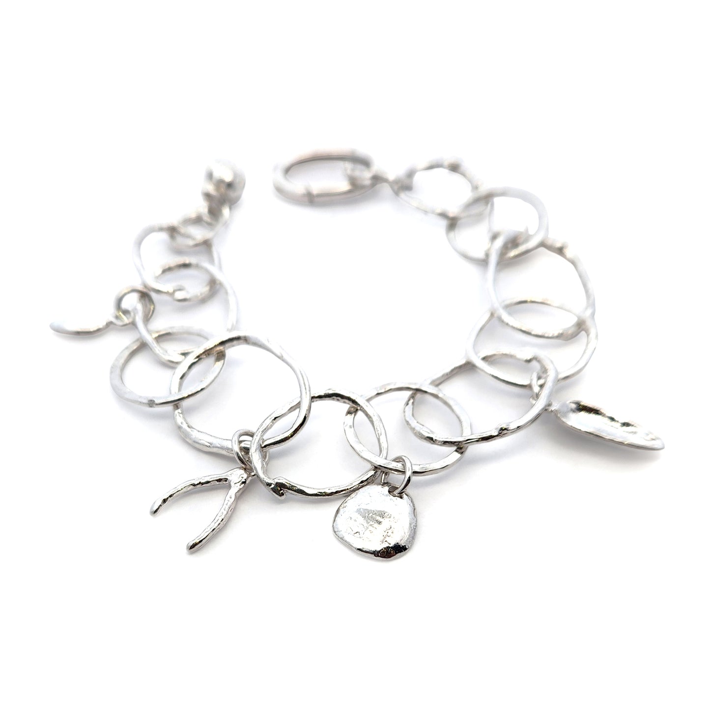 Organic Sterling Silver Charm Bracelet