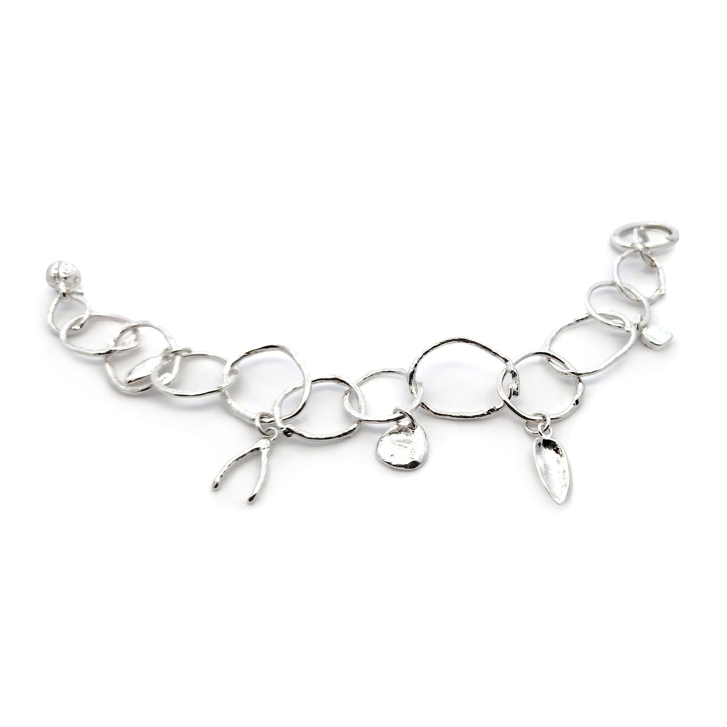 Organic Sterling Silver Charm Bracelet