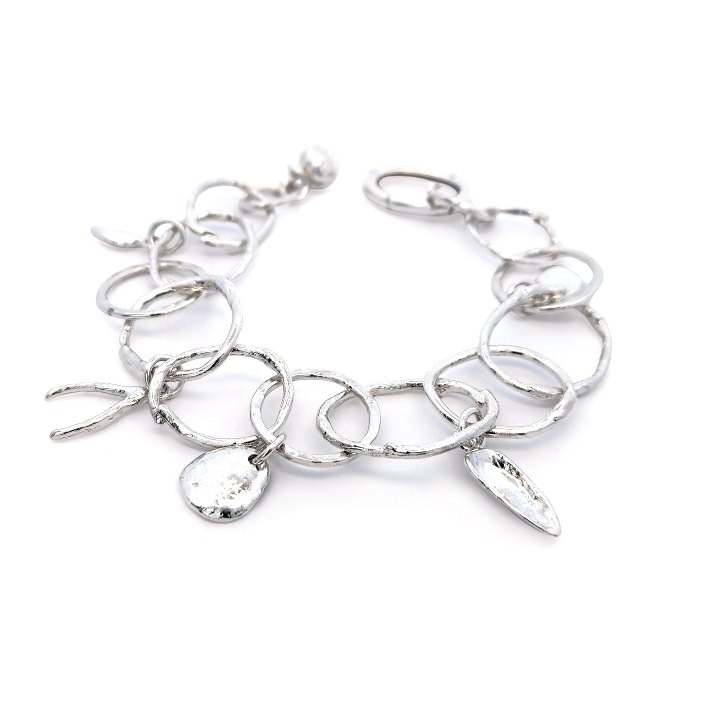 Organic Sterling Silver Charm Bracelet