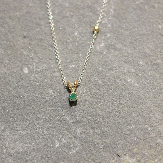 Petite Rough Emerald Necklace