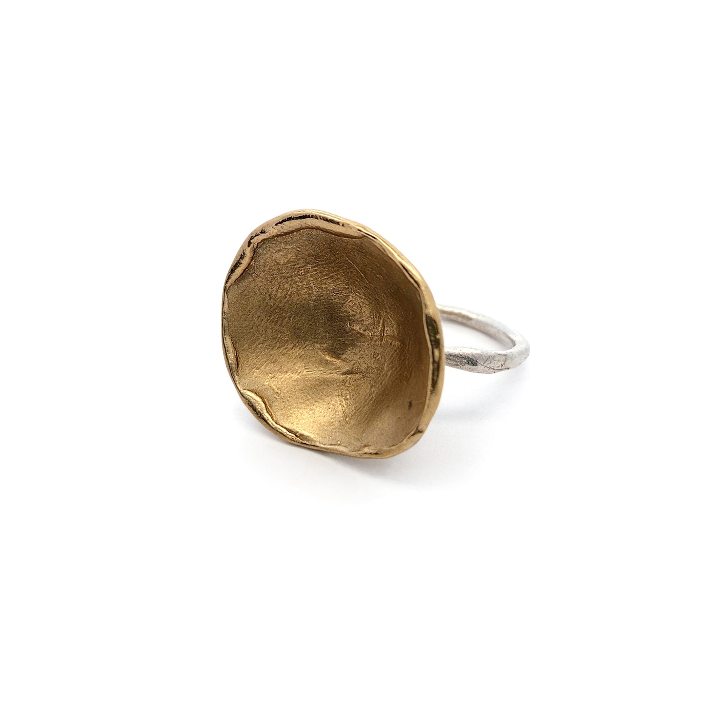 Bronze & Sterling Silver Organic Dome Ring