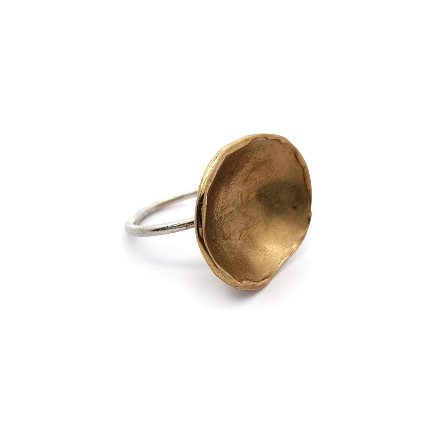 Bronze & Sterling Silver Organic Dome Ring