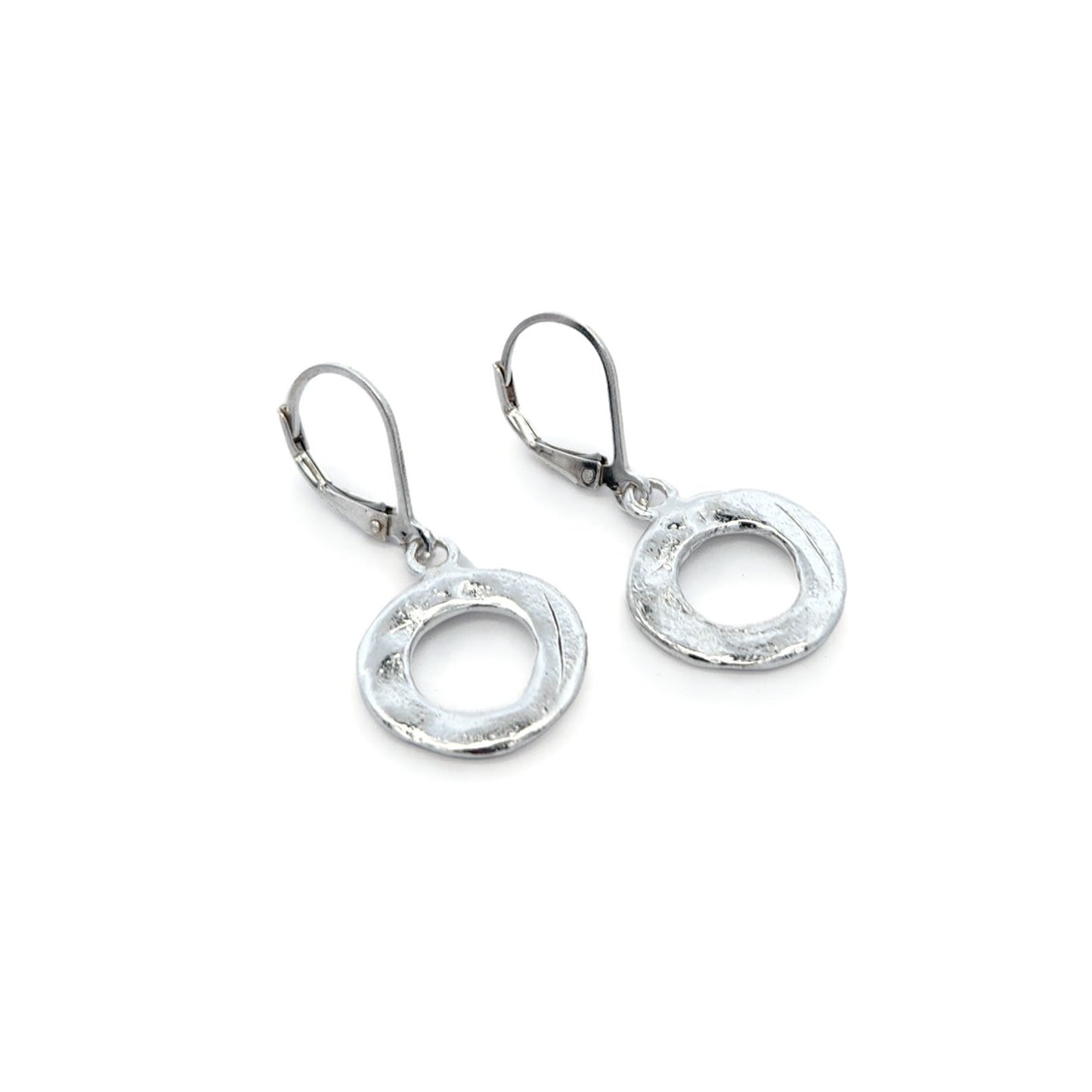 Lg Silver Donut Earrings