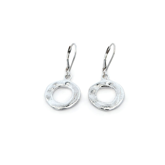Lg Silver Donut Earrings