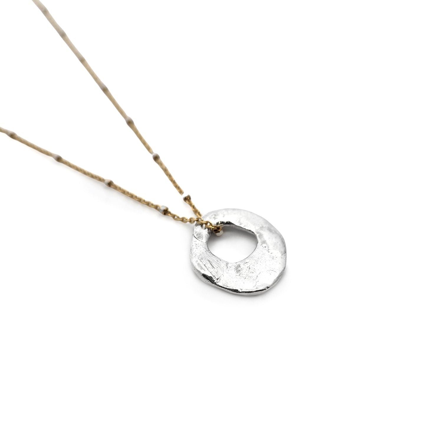 Organic Silver & Bronze Eclipse Pendant