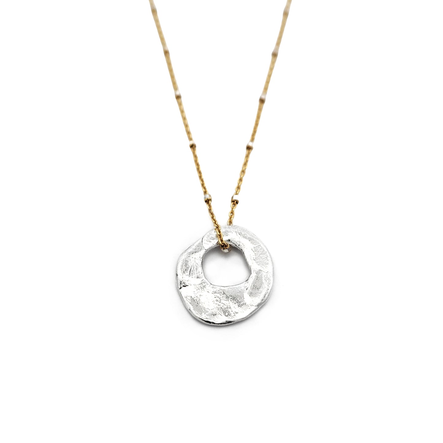 Organic Silver & Bronze Eclipse Pendant