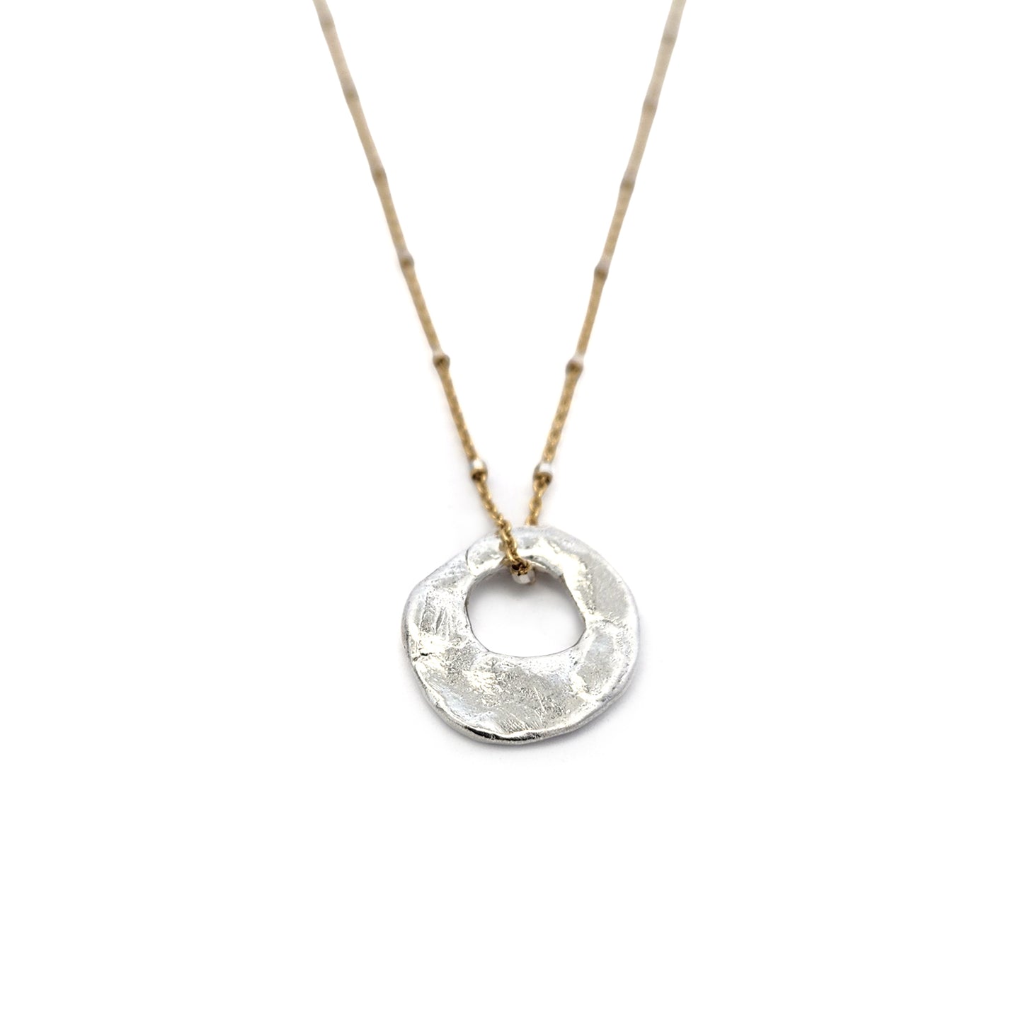 Organic Silver & Bronze Eclipse Pendant