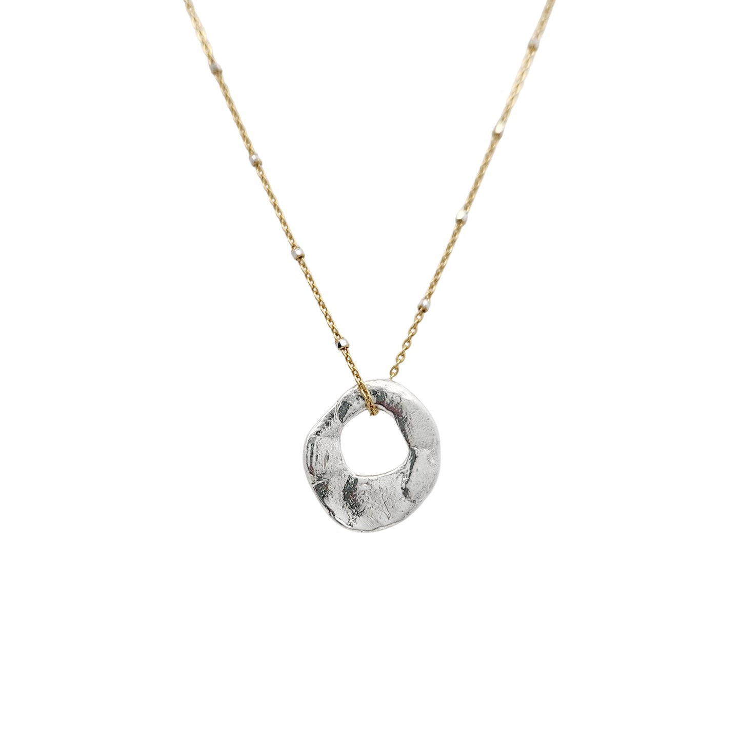 Organic Silver & Bronze Eclipse Pendant