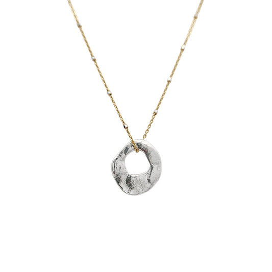 Organic Silver & Bronze Eclipse Pendant