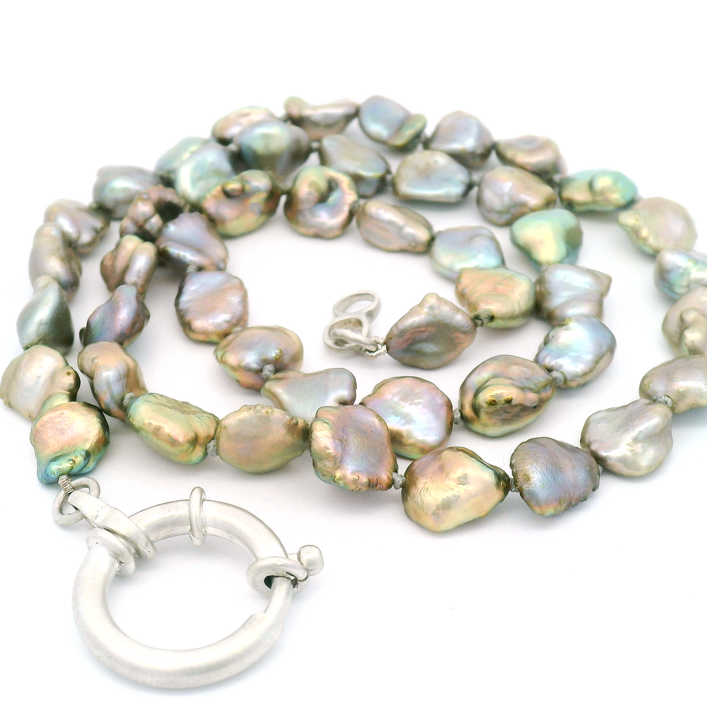Silver Baroque Freshwater Pearl Necklace