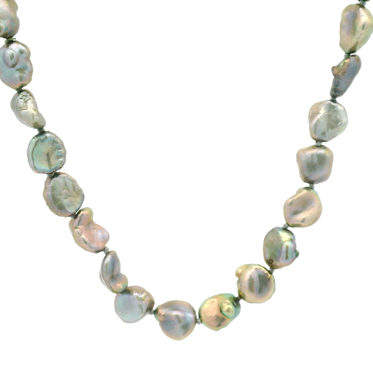 Silver Baroque Freshwater Pearl Necklace