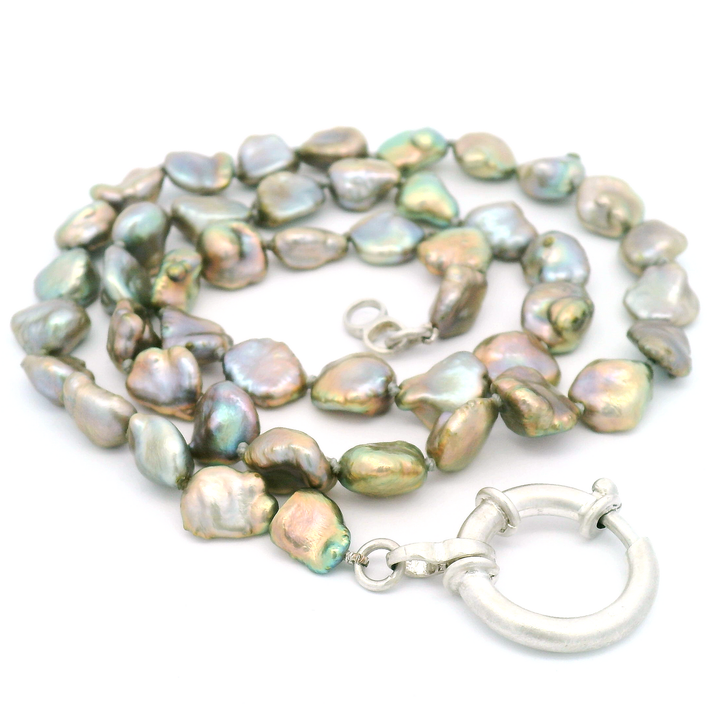 Silver Baroque Freshwater Pearl Necklace