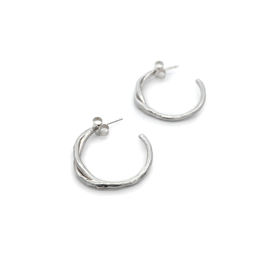 Med Twisted Branch Hoop Earrings
