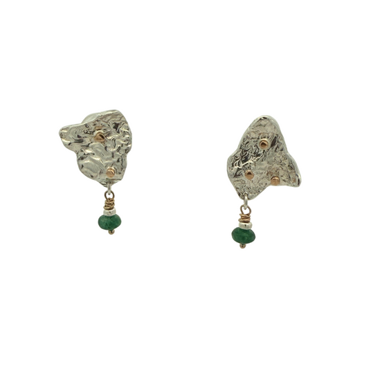 Sterling Silver Emerald Glacier Studs