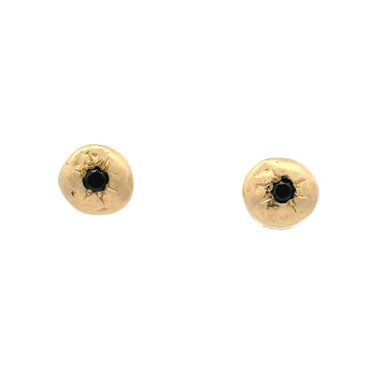 Black Diamond Pebble Earrings