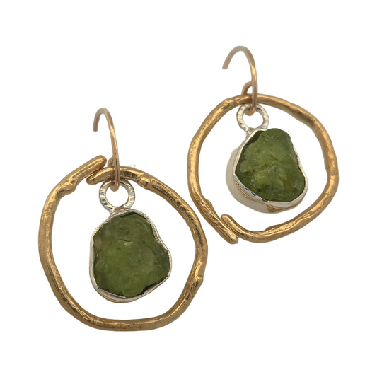 Peridot Circle of Life Earrings