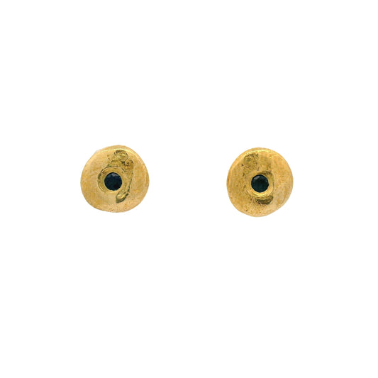 Bronze Sapphire Pebble Earrings