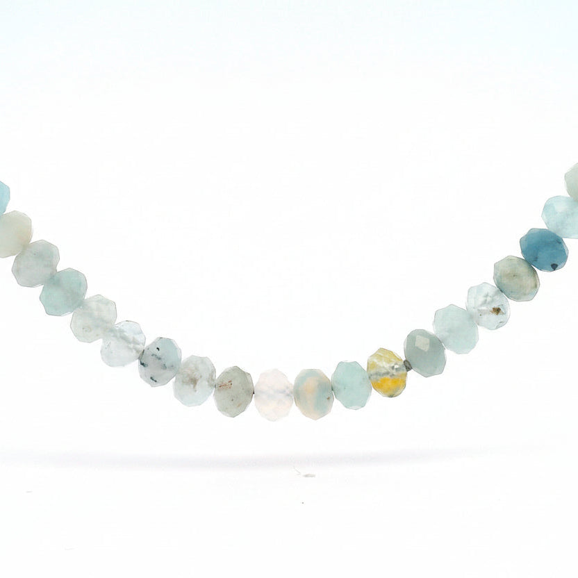 Aquamarine Bronze Beaded Necklace