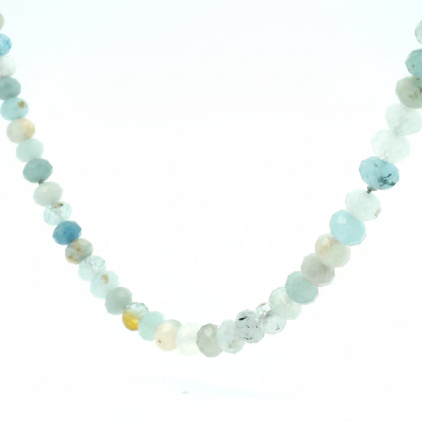 Aquamarine Bronze Beaded Necklace