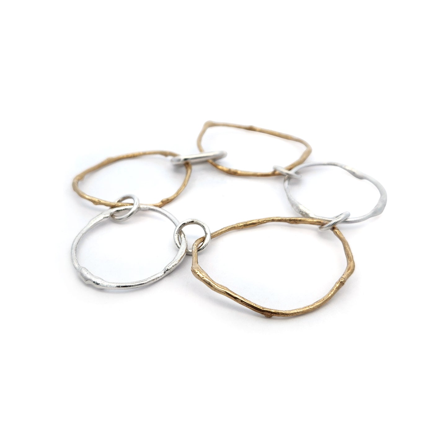 Mixed Metal Organic Branch Link Bracelet