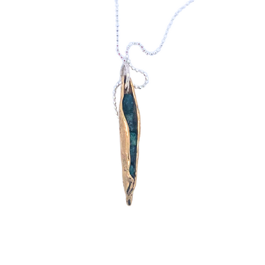 Rough Emerald Pea Pod Necklace