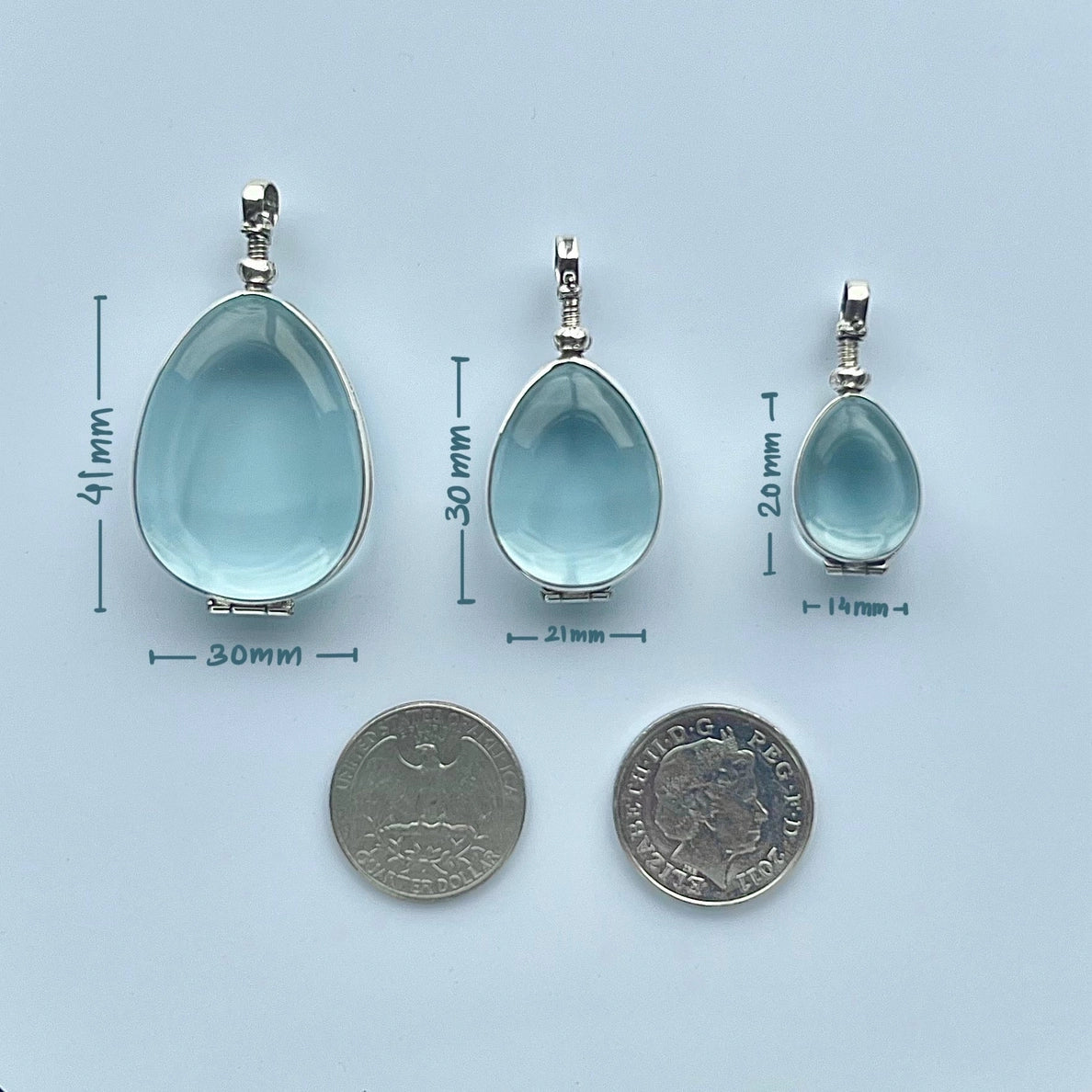 Sterling Silver Large Teardrop Crystal Urn Necklace