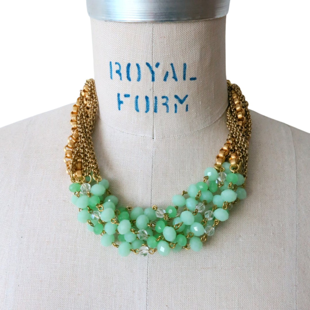 Glimmer Milk Glass Chain Necklace