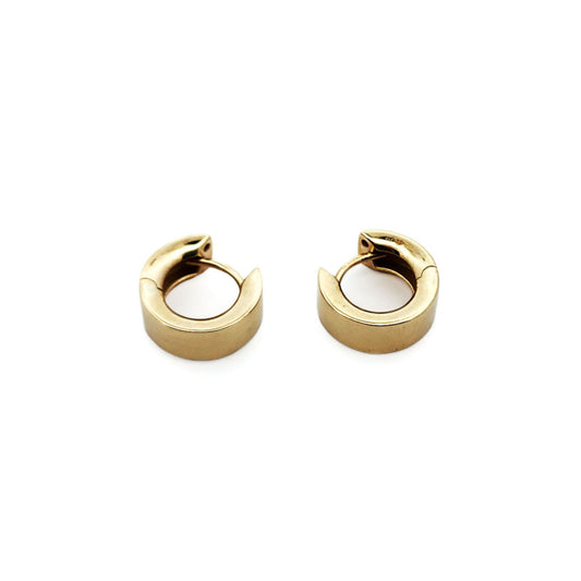 10k Yellow Gold Wide Huggy Hoops