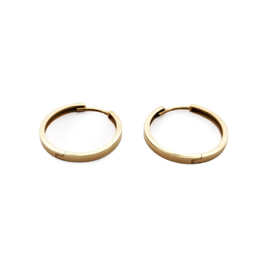 10k Yellow Gold Flat Edge Hoops