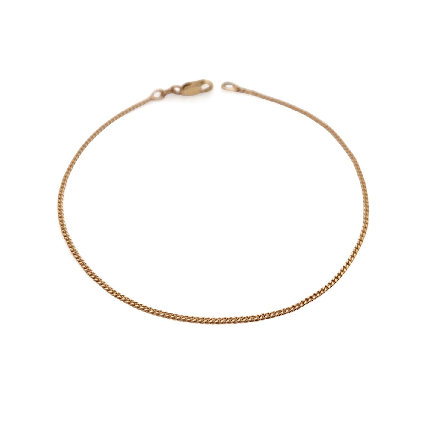 14k Yellow Gold Dainty Curb Chain Bracelet