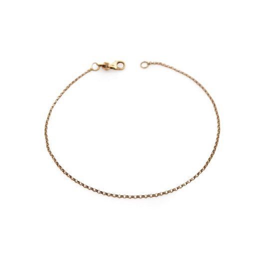 14k Yellow Gold Dainty Rolo Chain Bracelet