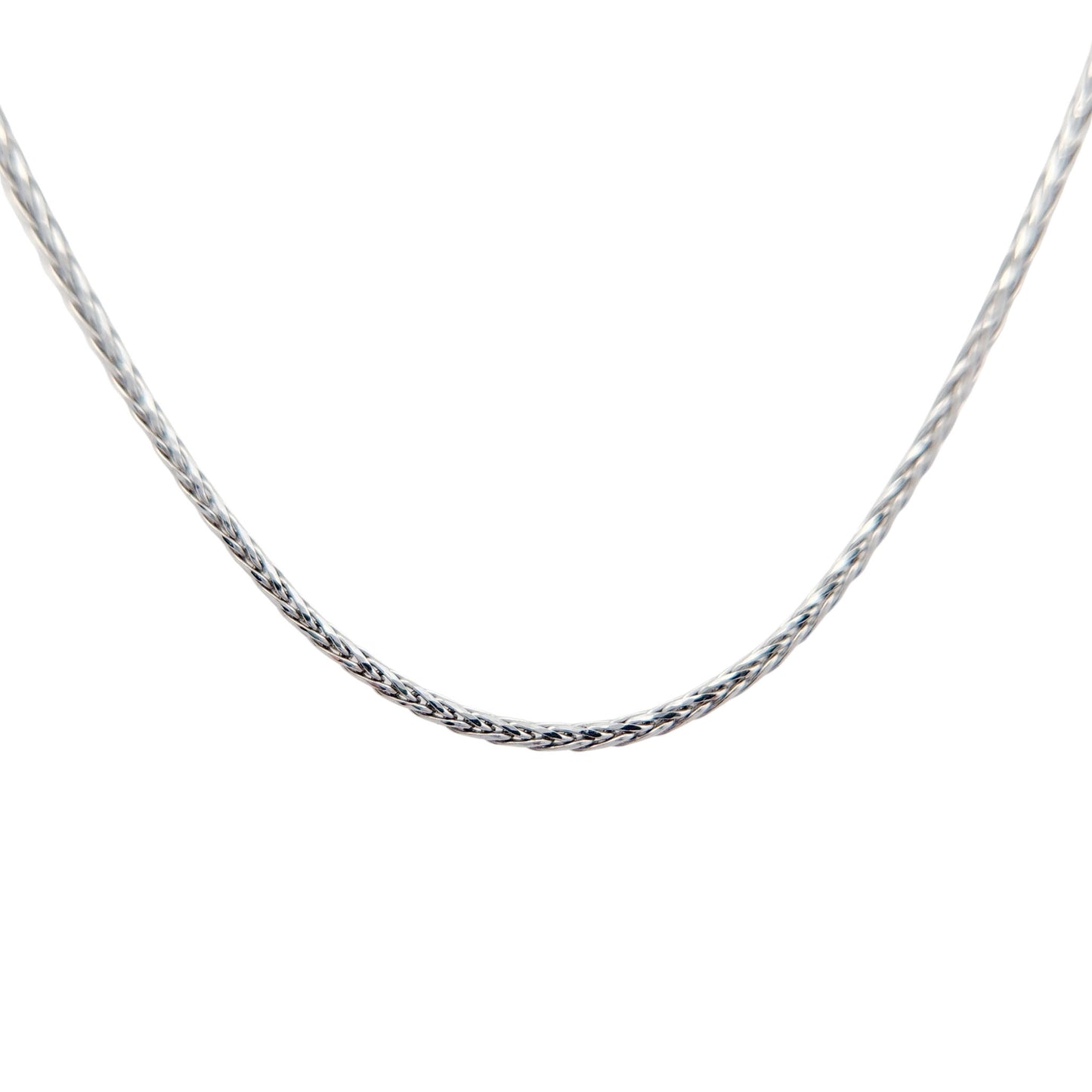 14k White Gold 1mm 16" Wheat Chain Necklace