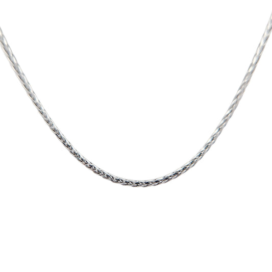 14k White Gold 1mm 16" Wheat Chain Necklace