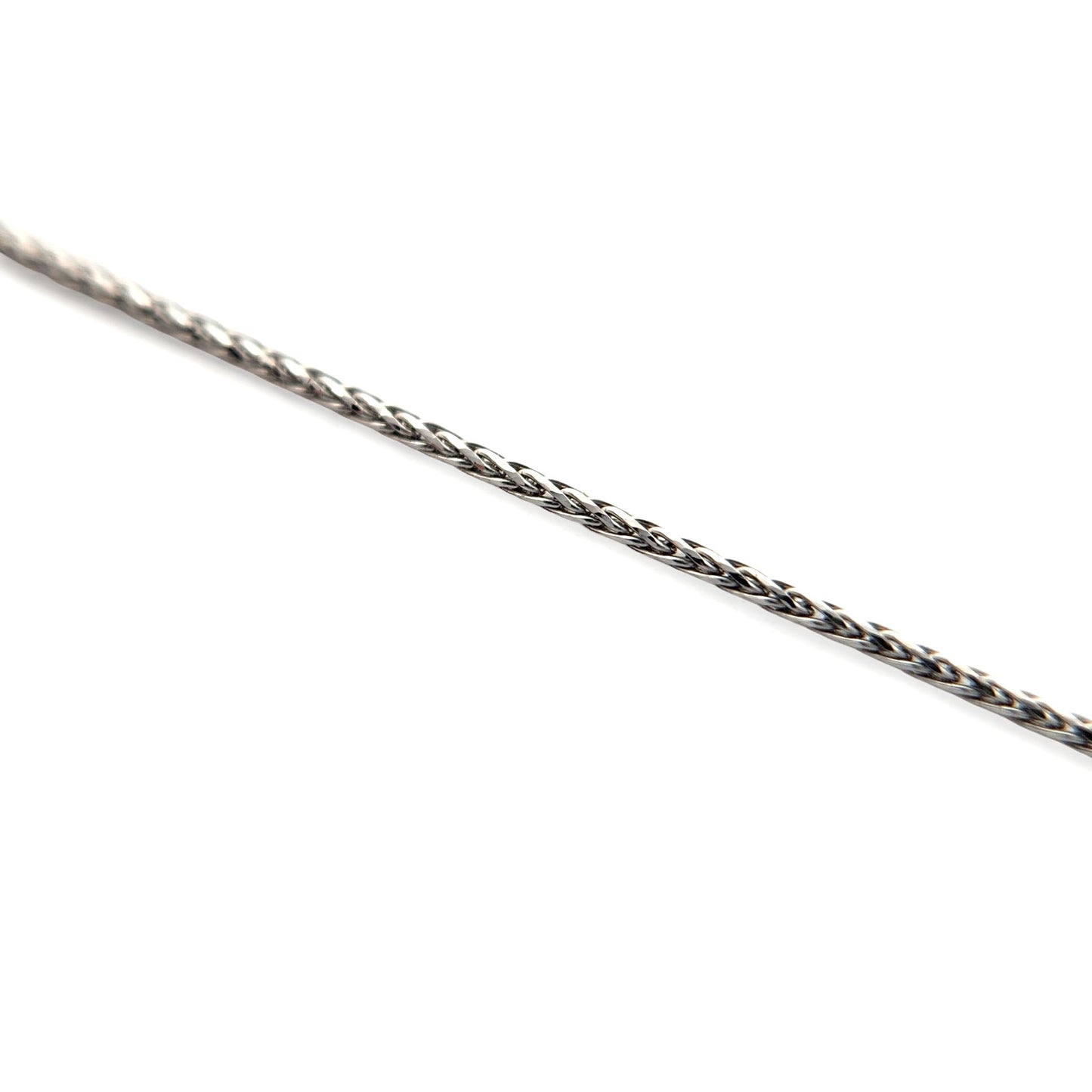 14k White Gold 1mm 16" Wheat Chain Necklace