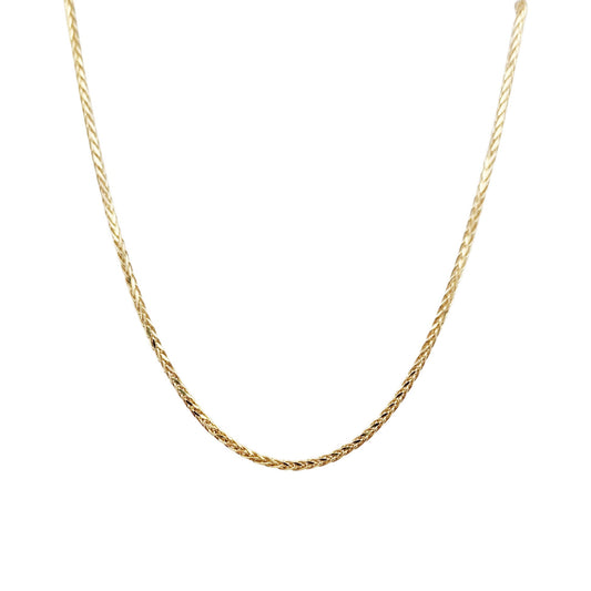10k Yellow Gold 1.3mm 24" Wheat Chain Necklace