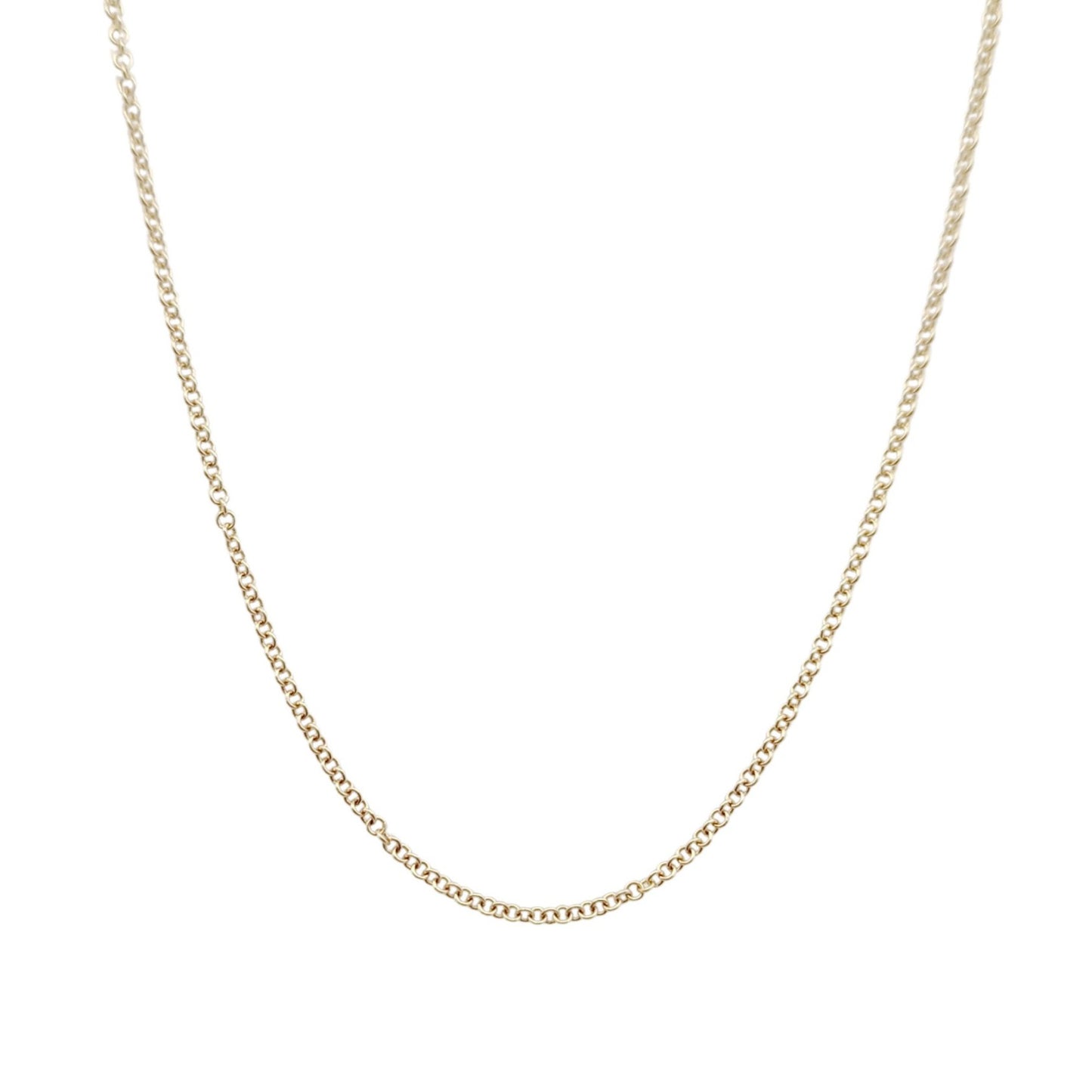 Dainty 14k 1mm Yellow Gold Rolo Chain