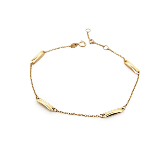 10k Yellow Gold Bar Accents Bracelet