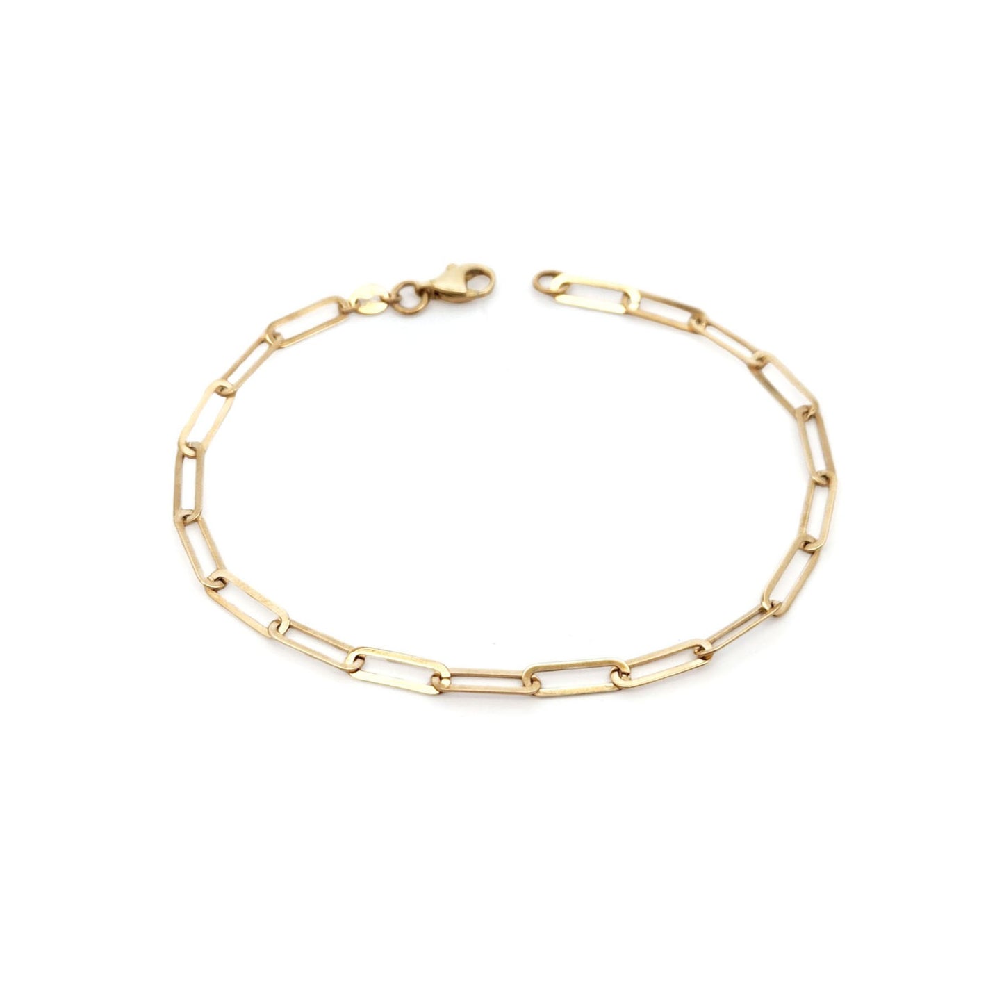 10k Yellow Gold Paperclip Bracelet