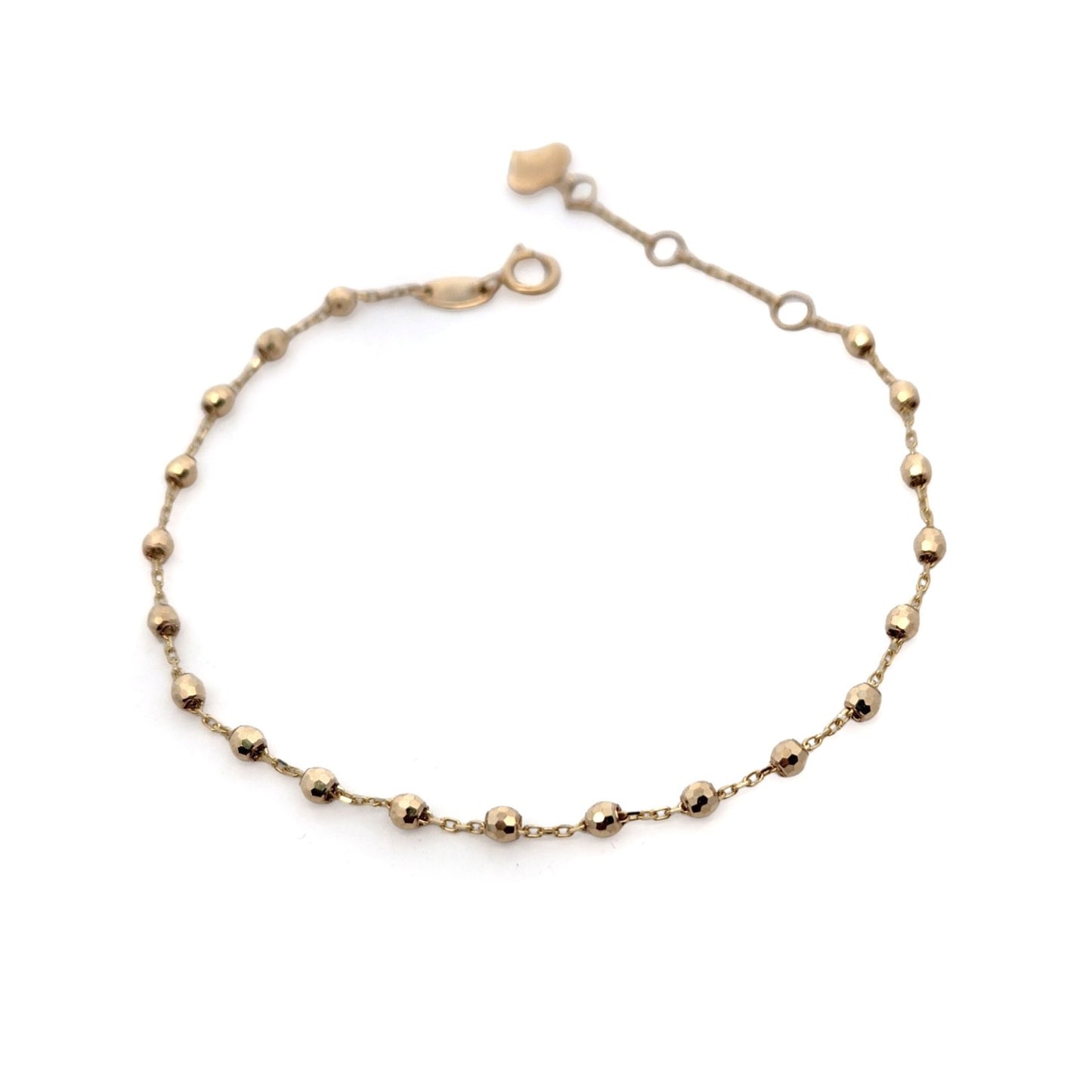 10k Yellow Gold Beaded Ball Bracelet