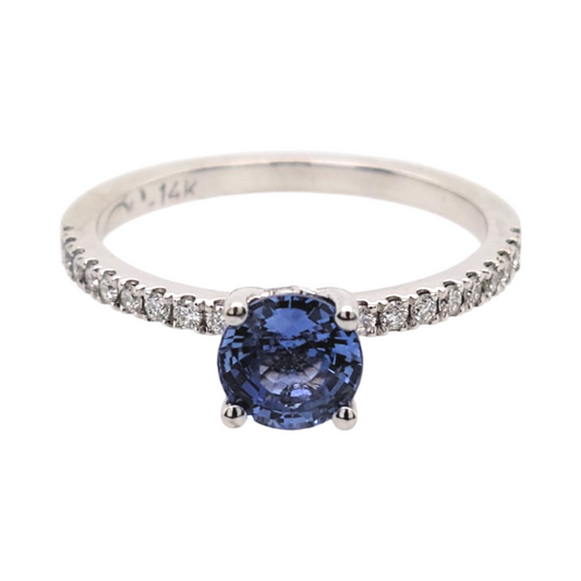 Round Blue Sapphire Ring