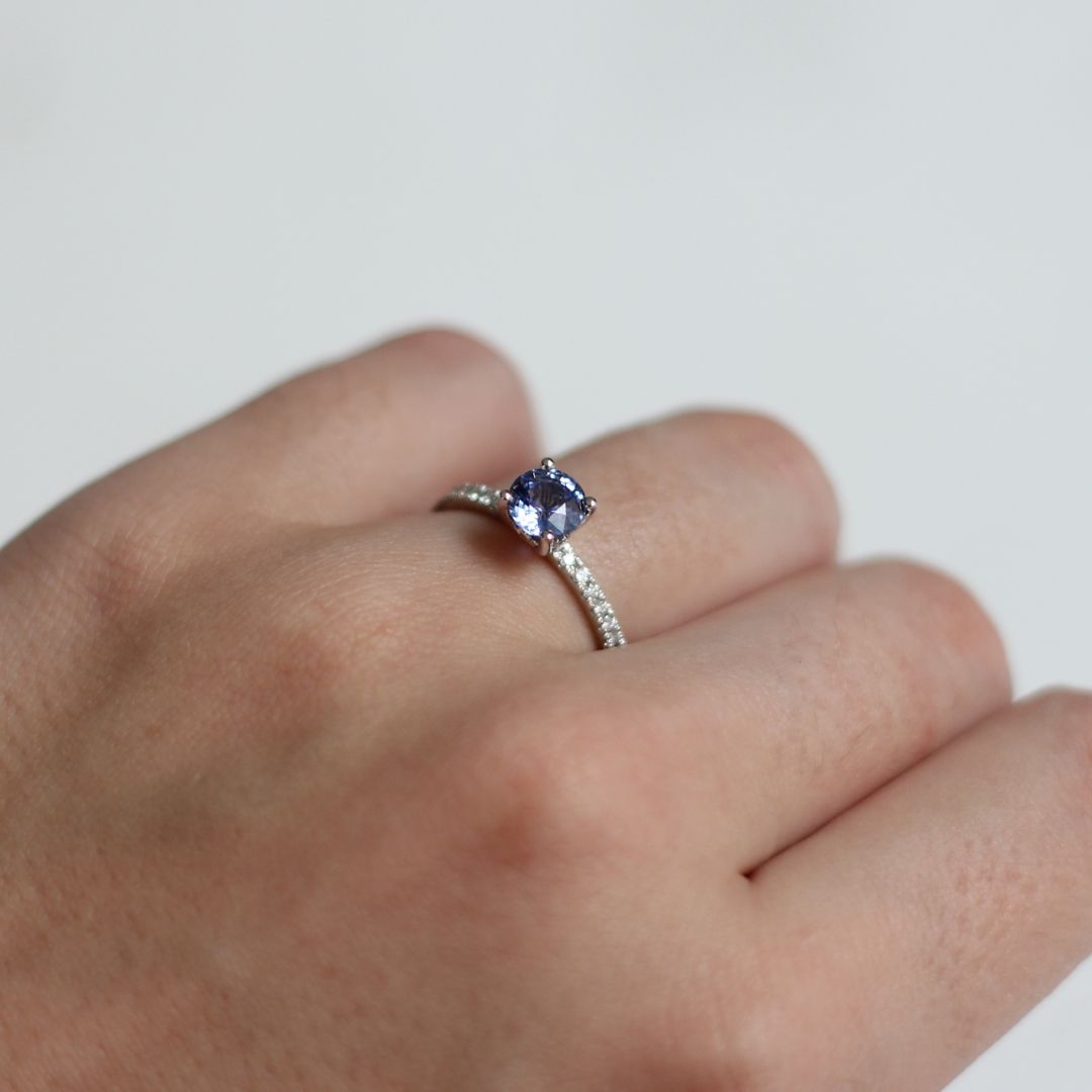 Round Blue Sapphire Ring