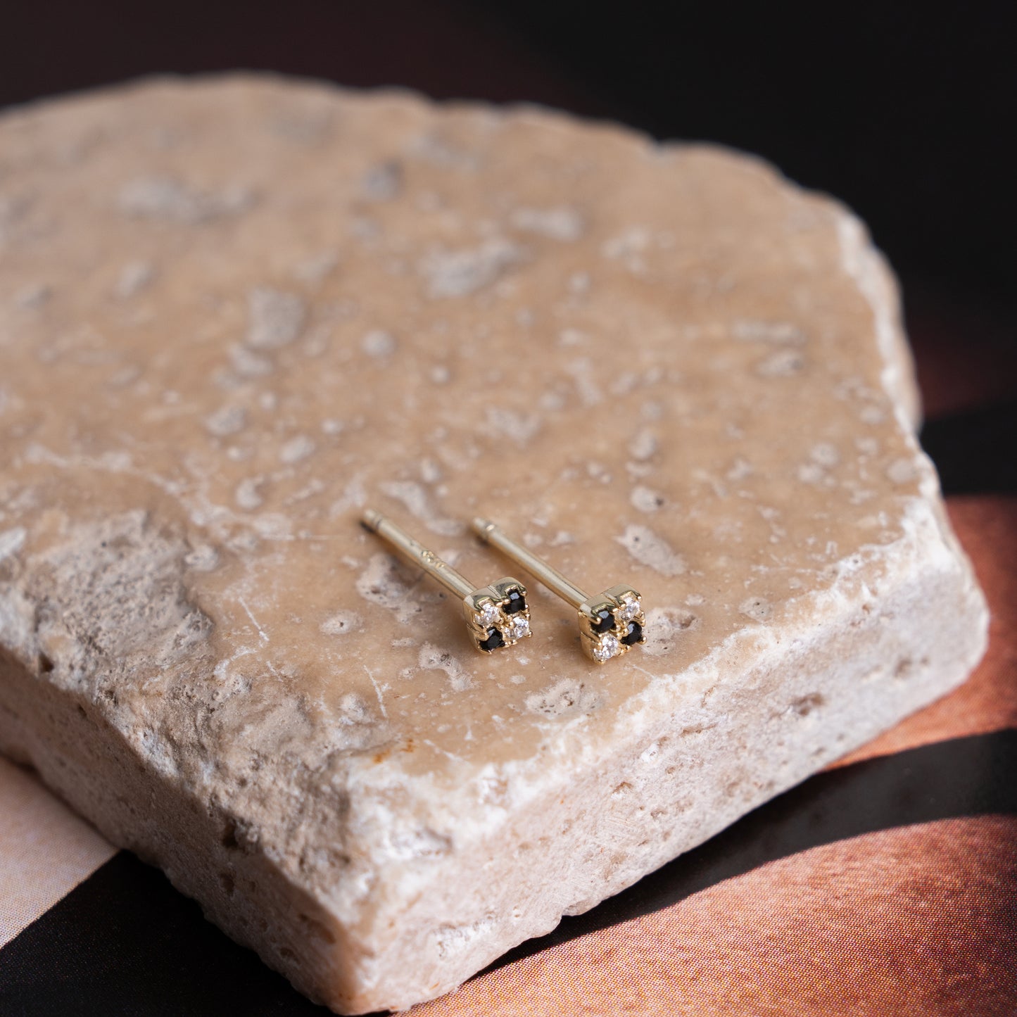 Sterling Silver CZ Flower Stud Earrings