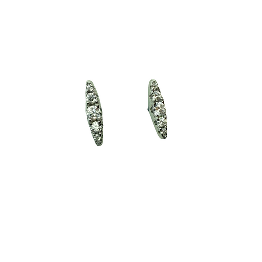 CZ Bar Stud Earrings