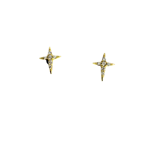 4-Pointed Star Stud Earrings