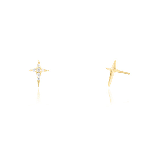 4-Pointed Star Stud Earrings