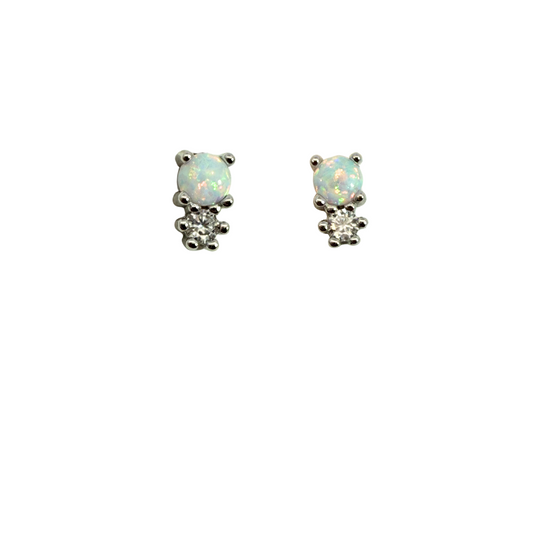 Opal & CZ Studs