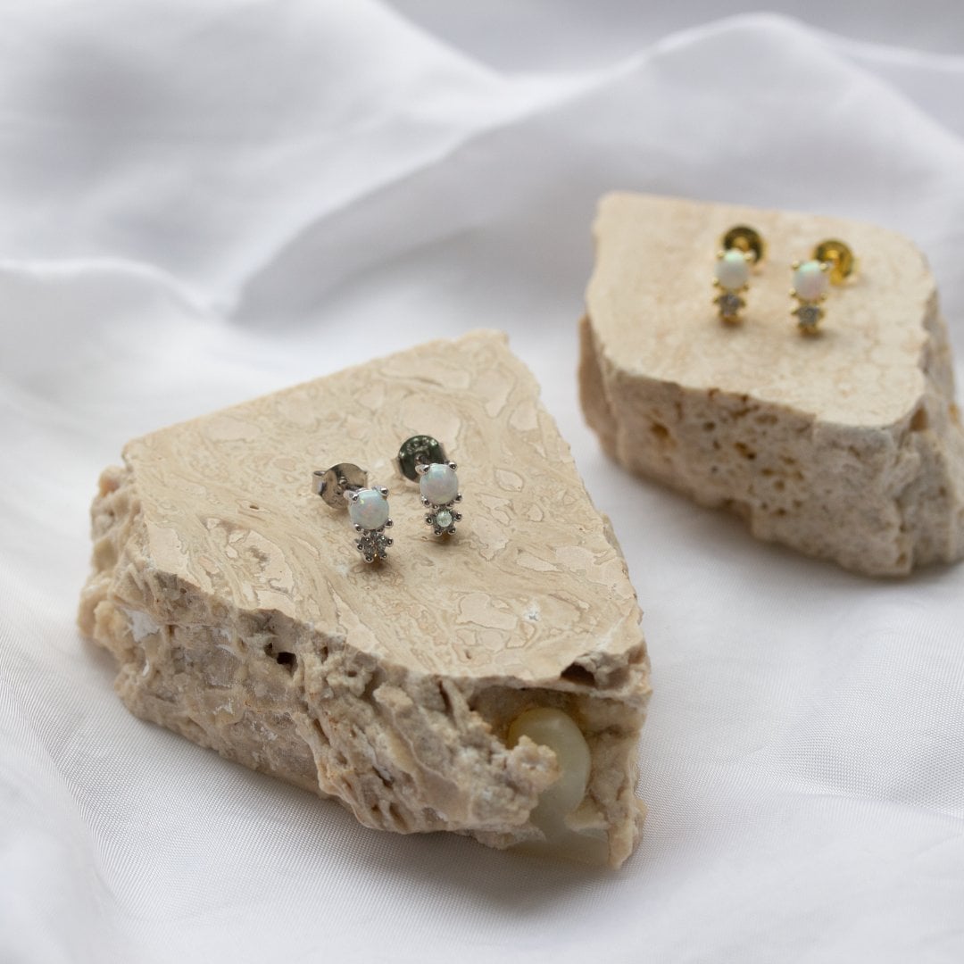 Opal & CZ Studs