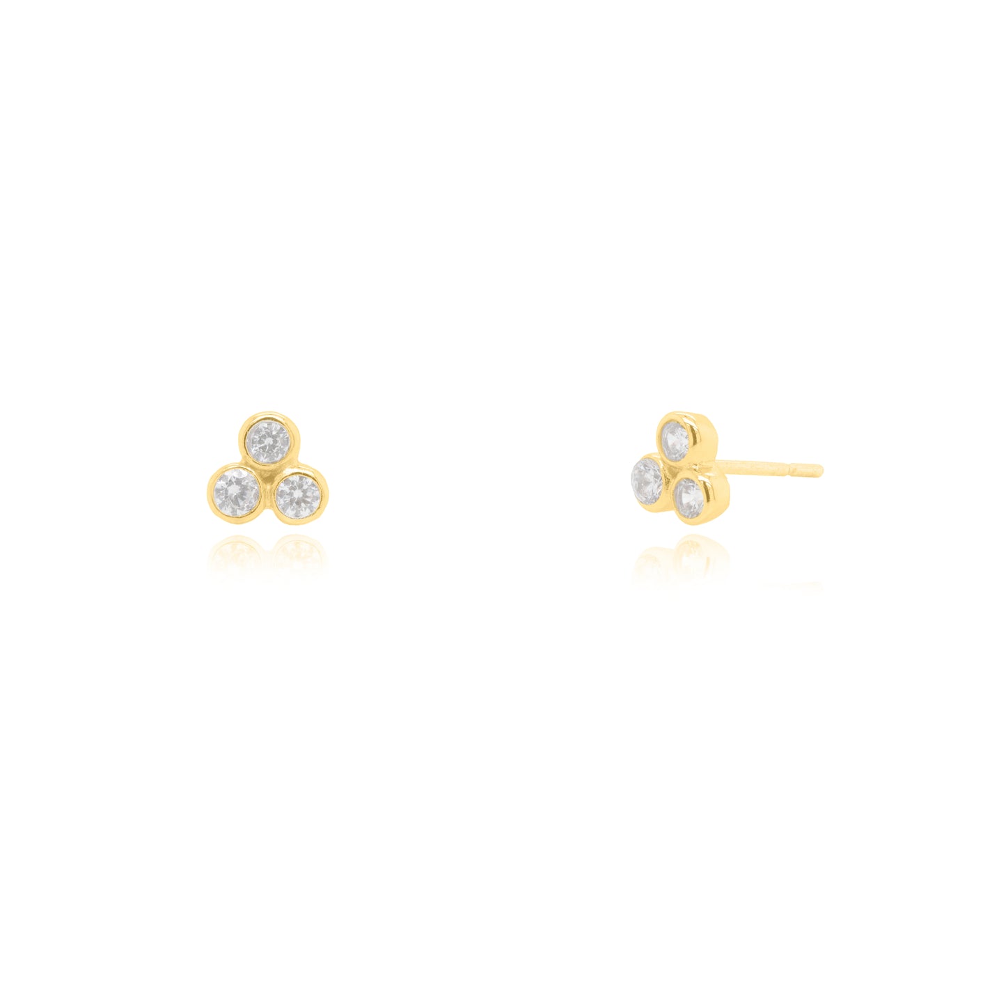 Gold Vermeil Triple Triangle Stud Earrings