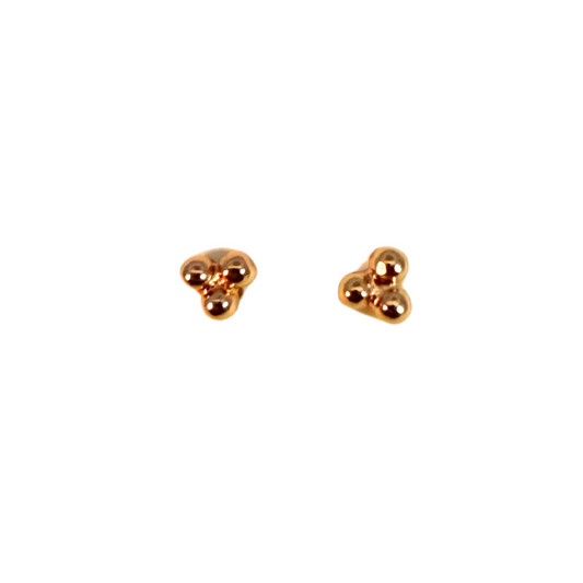 Rose Gold-Plated 3-Bead Studs